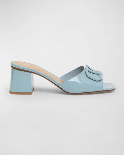 VALENTINO GARAVANI VLOGO LEATHER TONAL MULE SANDALS 