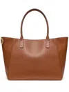 Valentino Vlogo Side Shopping Tote Bag In Nappa Calfskin Leather In 褐色