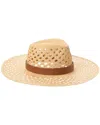 VALENTINO GARAVANI VLOGO LEATHER-TRIM STRAW HAT