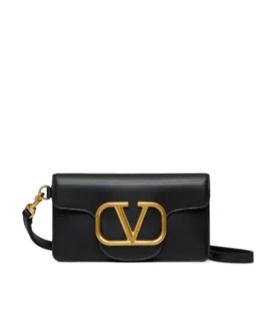 Valentino Garavani Vlogo Leather Wallet In Black
