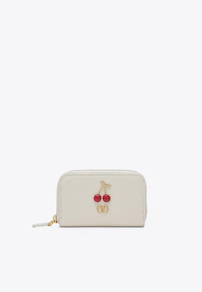 Valentino Garavani Vlogo Leather Wallet In Pink