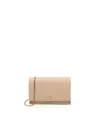 Valentino Vlogo Leather Wallet With Chain In Pink