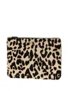 Valentino Vlogo Leopard-print Clutch Bag In Neutral