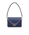 Valentino Vlogo Letter Two-tone Bag In Blue