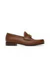 Valentino Garavani Men Vlogo Signature Leather Loafers In Brown