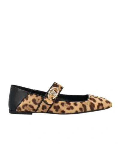 Valentino Garavani Vlogo Locker Collapsible-heel Leather-trimmed Leopard-print Calf Hair Ballet Flats In Multi