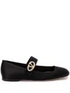 Valentino Vlogo Locker Ballerina Shoes In Black