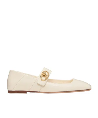 VALENTINO GARAVANI VALENTINO VLOGO LOCKER MARY-JANE SQUARE TOE BALLERINA SHOES