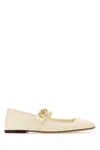 Valentino Off-white Vlogo Locker Mary-jane Ballerina Flats In Ivory