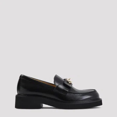 Valentino Garavani 40mm Vlogo Leather Loafers In Black