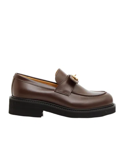 Valentino Garavani Vlogo Locker Loafer Shoes In Black