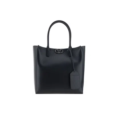 Valentino Garavani Vlogo Locker Medium Tote Bag In Black