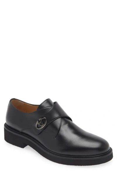 Valentino Garavani Single Monk Strap Vlogo Locker In Calfskin In Black