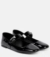 Valentino Garavani Vlogo Locker Mary-jane Ballerina In Eel With Flower Application Woman Black 37.5 In Schwarz