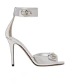 Valentino Vlogo Locker Sandal In Mirrored Calfskin 105mm In Silver