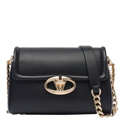 Valentino Garavani Vlogo Locker Shoulder Bag In Black