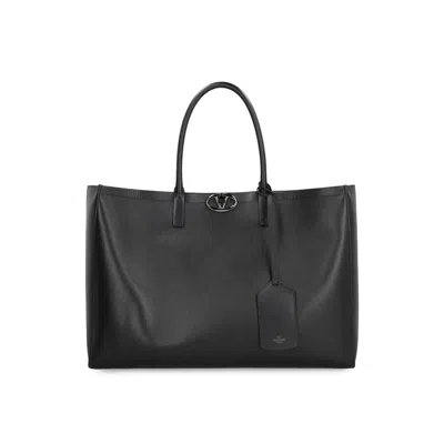 Valentino Garavani Vlogo Locker Tote Bag In Black