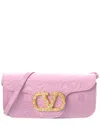Valentino Vlogo Loco Grosgrain Clutch In Pink