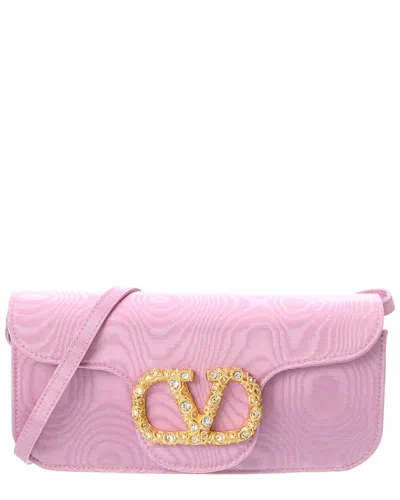 Valentino Garavani Valentino Vlogo Loco Grosgrain Clutch In Pink