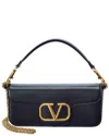 Valentino Vlogo Loco Leather Shoulder Bag In Black