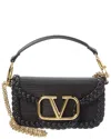 Valentino Vlogo Loco Small Leather Shoulder Bag In Black