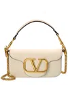 Valentino Vlogo Loco Small Leather Shoulder Bag In Neutral