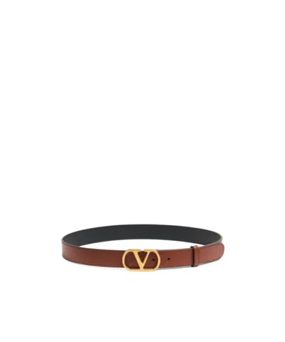 VALENTINO GARAVANI VLOGO SIGNATURE BELT IN SHINY CALFSKIN 30 MM