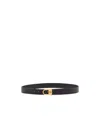 Valentino Garavani Vlogo Signature Belt In Shiny Calfskin 30 Mm With Enamelled Logo Detail In Black