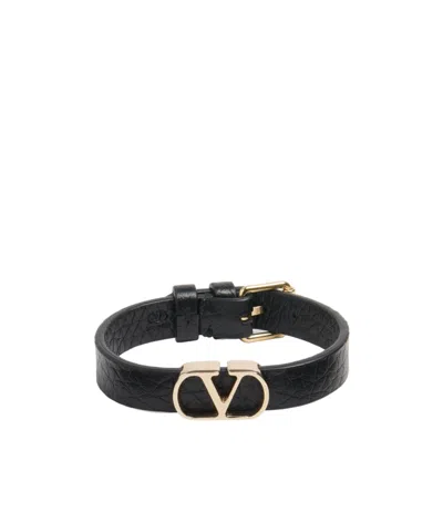 Valentino Garavani Vlogo Logo Bracelet In Black