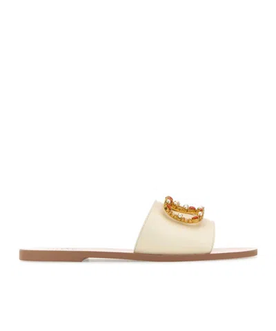Valentino Garavani Vlogo Logo Flat Bottom Flip-flops In White