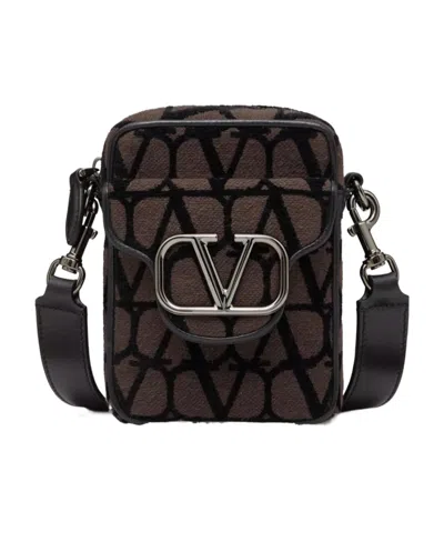 VALENTINO GARAVANI VALENTINO LOCÒ TOILE ICONOGRAPHE ZIP-UP MINI SHOULDER BAG