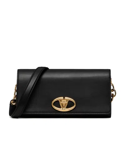 Valentino Garavani Vlogo Logo Shoulder Bag In Black