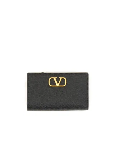 Valentino Garavani Vlogo Logo Wallet In Black