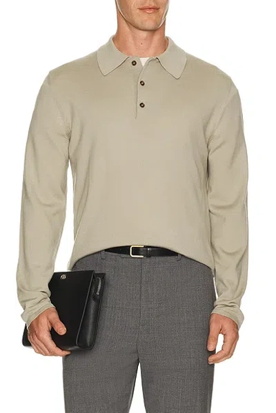 Valentino Vlogo Long Sleeve Polo In Gray
