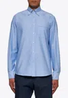 Valentino Camicia Maniche Lunghe Vlogo Signature Shirts Light Blue In Light Blue