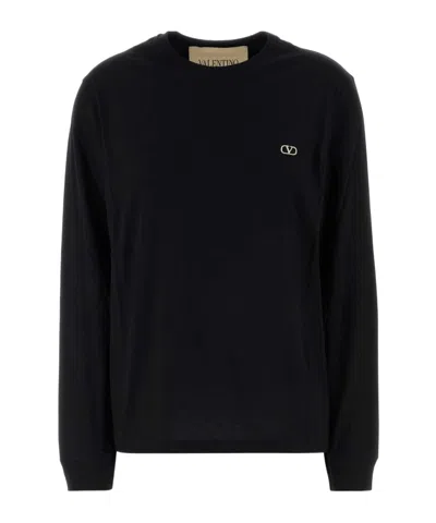 Valentino Vlogo Long-sleeve T-shirt In Black