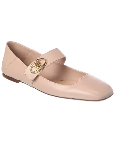 VALENTINO GARAVANI VALENTINO VLOGO MARY JANE LEATHER BALLERINA FLAT