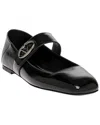 Valentino Garavani Vlogo Locker Mary-jane Ballerina In Eel With Flower Application Woman Black 37.5 In Black
