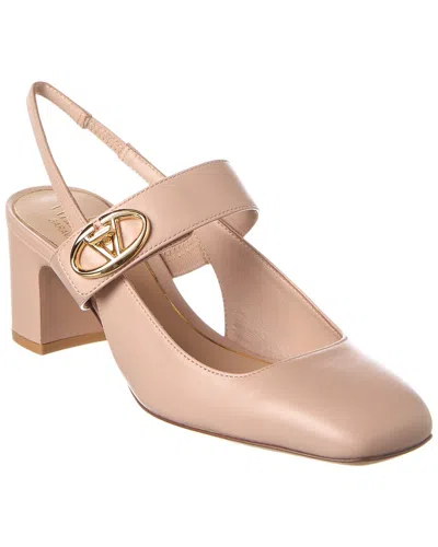 Valentino Garavani Valentino Vlogo Mary Jane Leather Slingback Pump In Neutral