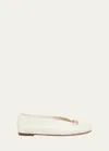 Valentino Vlogo Medallion Calfskin Ballerina Flats In Ivory