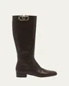 Valentino Low-heeled Zippered Boots In Cacao