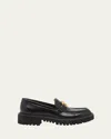 Valentino Glossy Leather Vlogo Signature Loaf In Nero