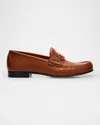 Valentino Garavani Vlogo Medallion Leather Loafers In Tobacco