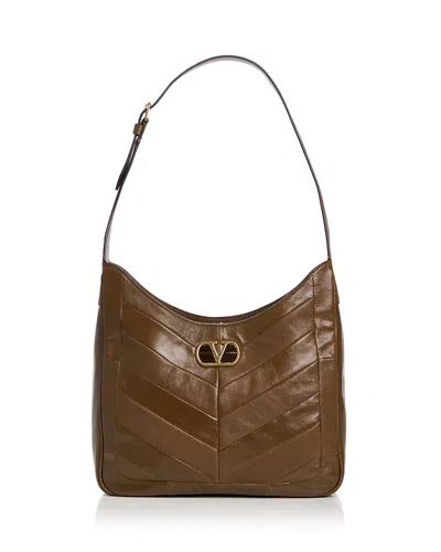 Valentino Garavani Valentino Vlogo Signature Leather Shoulder Bag In Brown