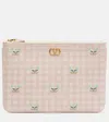 Valentino Vlogo Medium Printed Leather Pouch In Pink