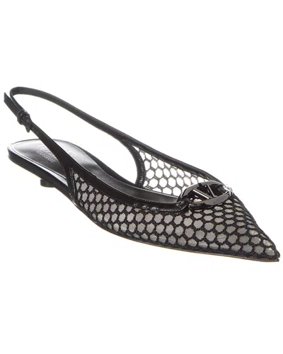 VALENTINO GARAVANI VALENTINO VLOGO MESH & LEATHER SLINGBACK