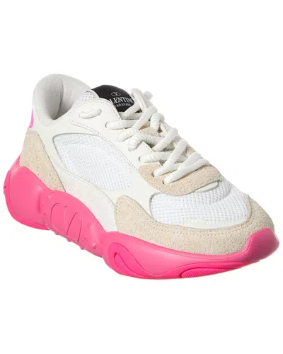 Valentino Garavani Valentino Vlogo Mesh & Leather Sneaker In White