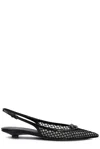 Valentino Womens Black Moon 20 Mesh Slingback Courts In Black