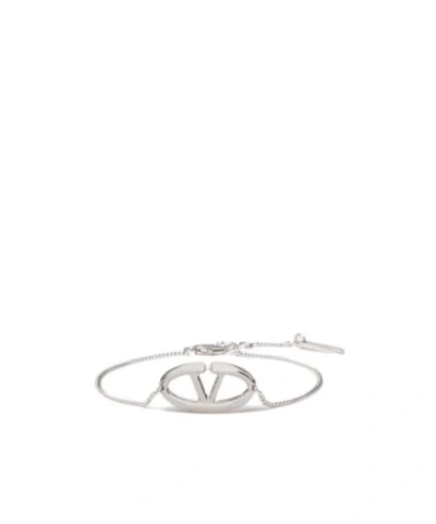 Valentino Garavani Vlogo Metal Bracelet In White