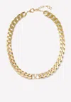 Valentino Vlogo Signature Curb Chain Necklace In Gold
